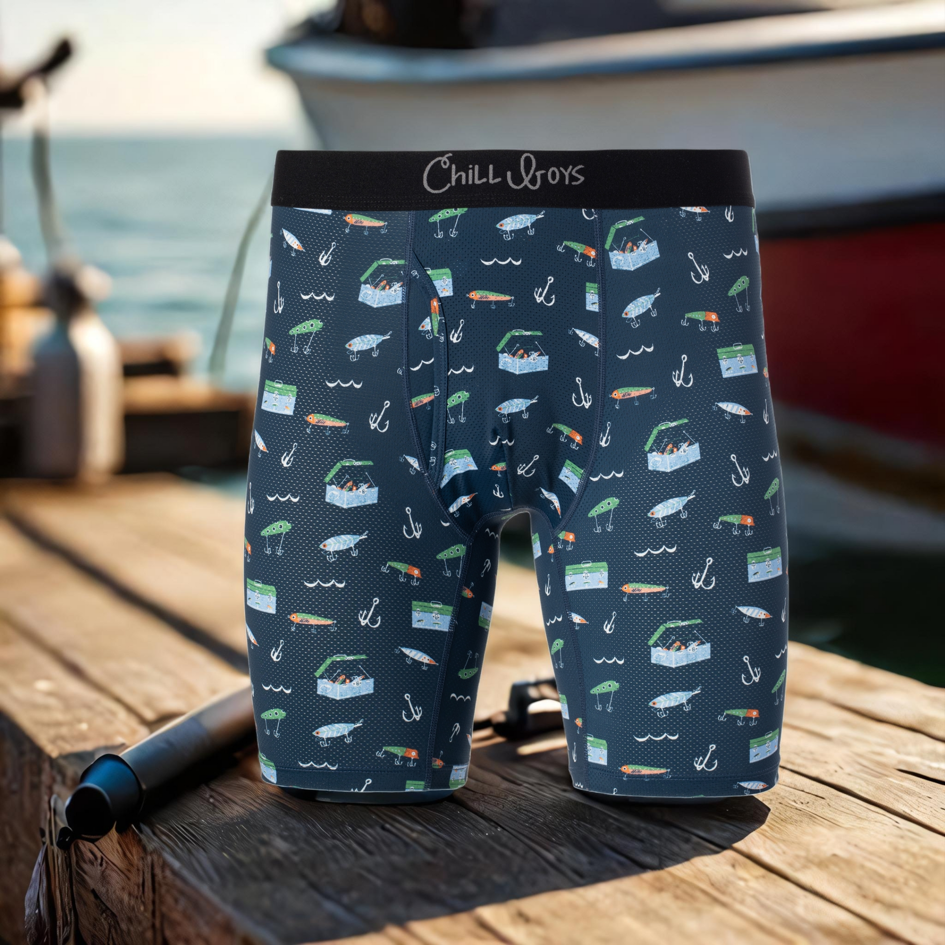 Fishing boxer briefs fishing tackle underwear