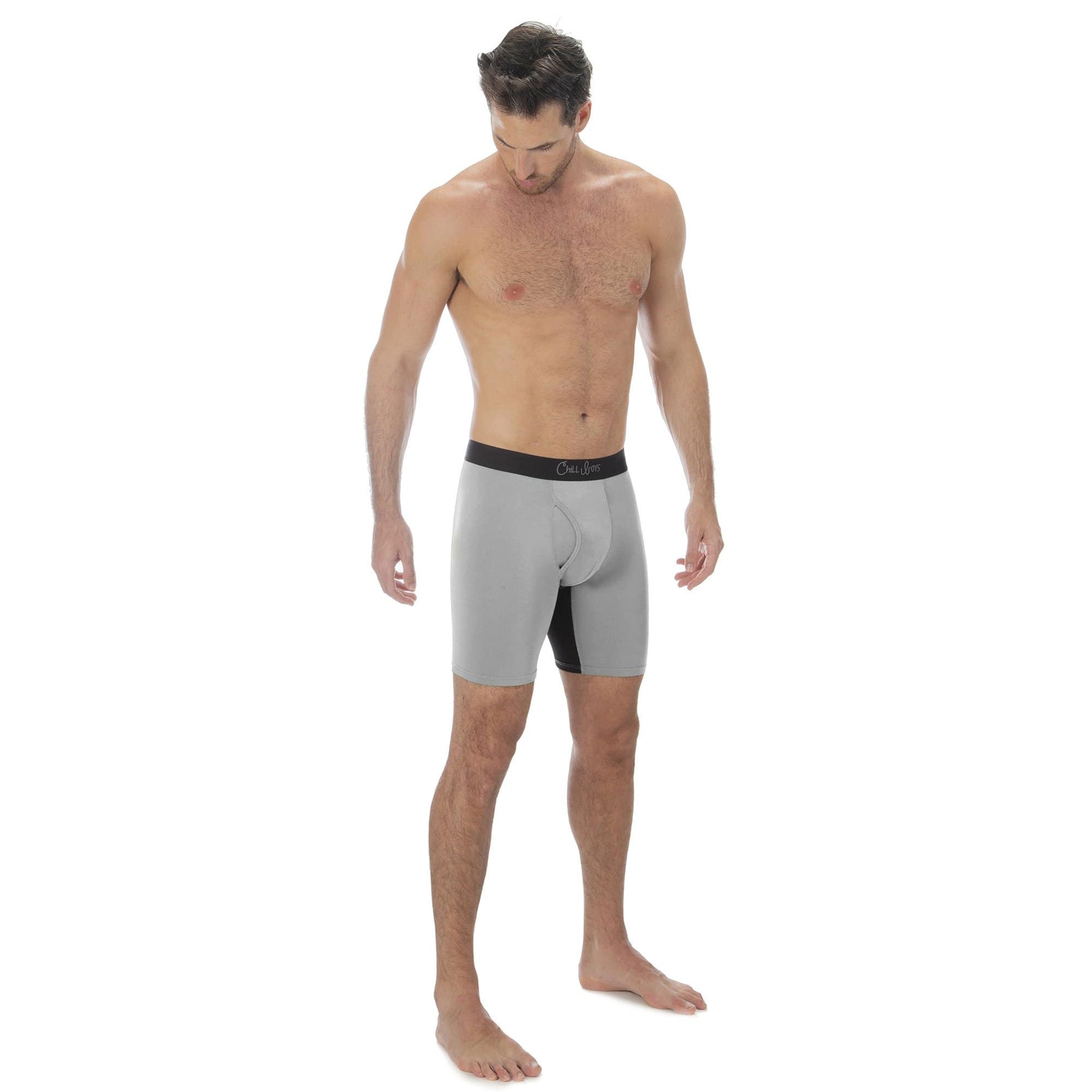 Mens Cotton Long Boxer Pants Sweat-absorbing Breathable Anti-wear