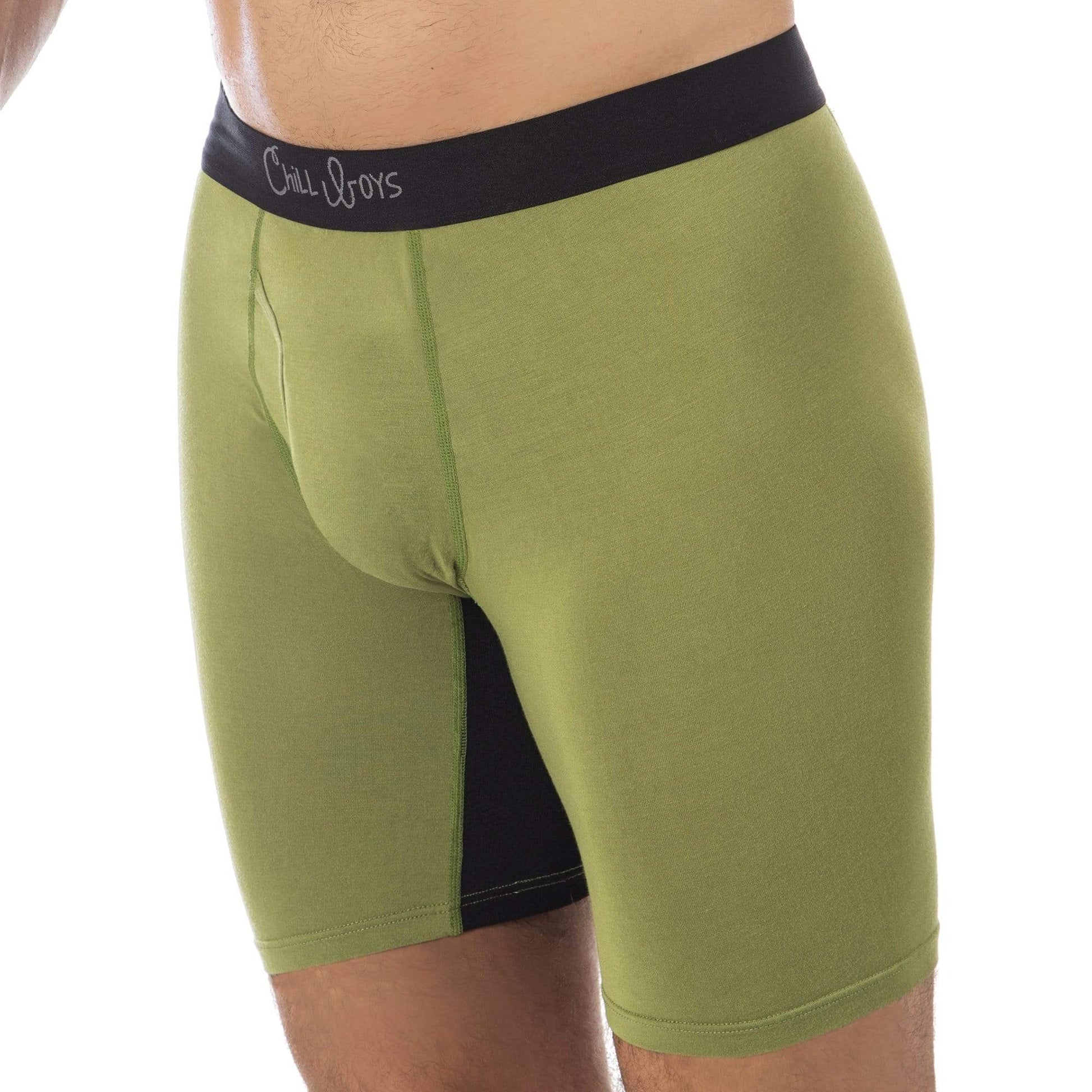 Super Soft Boxer Briefs Anti-Chafe & No Ride Up Design - Two Pack With &  Without Pouch - Green, Yellow & Orange